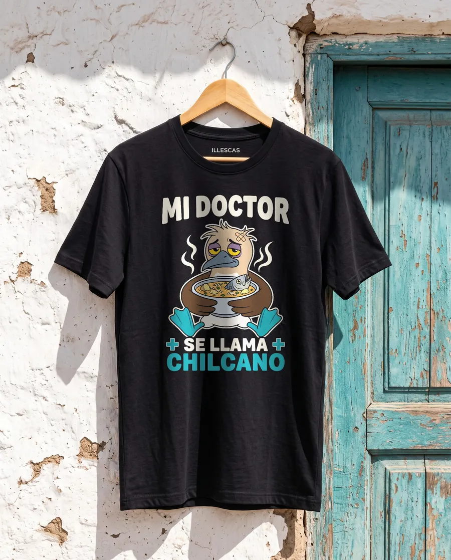Polo - Mi doctor: polo negro con el diseño