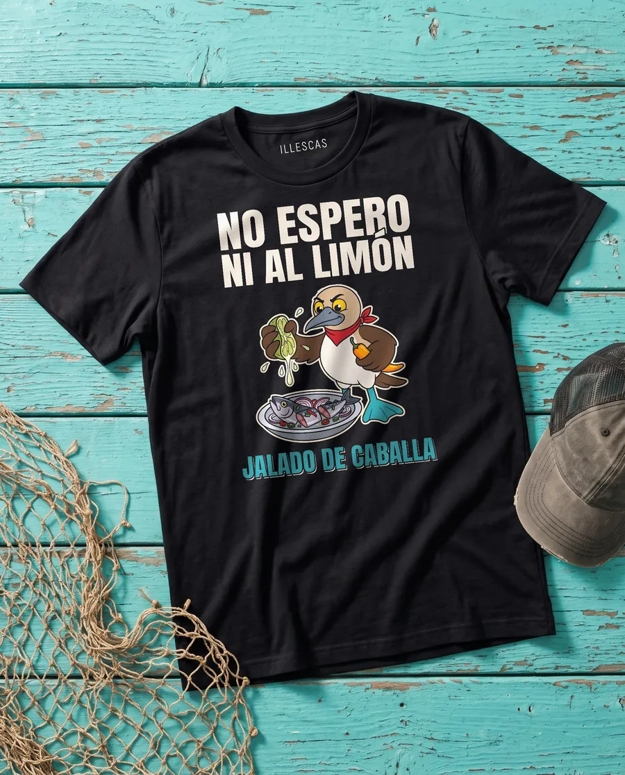 Polo - Jalado de caballa: polo negro con el diseño