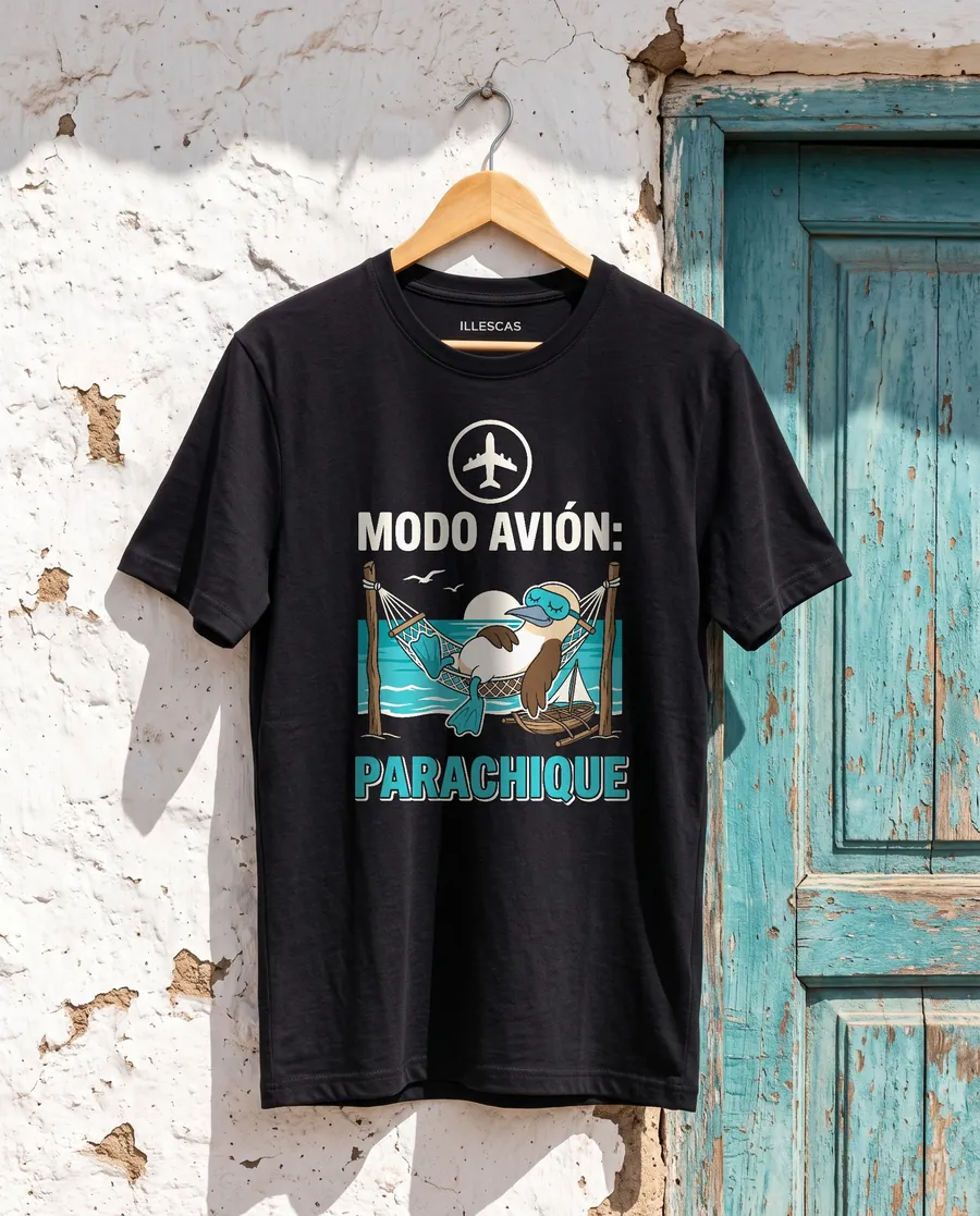 Polo - Modo avión: polo negro con el diseño