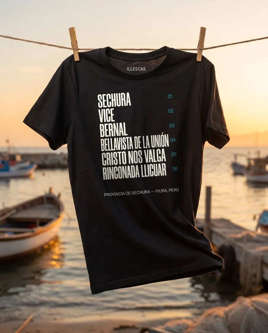 Polo - Distritos: polo negro con el diseño