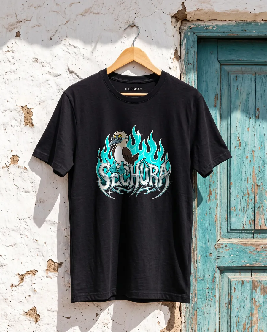 Polo - Sechura cromo: polo negro con el diseño