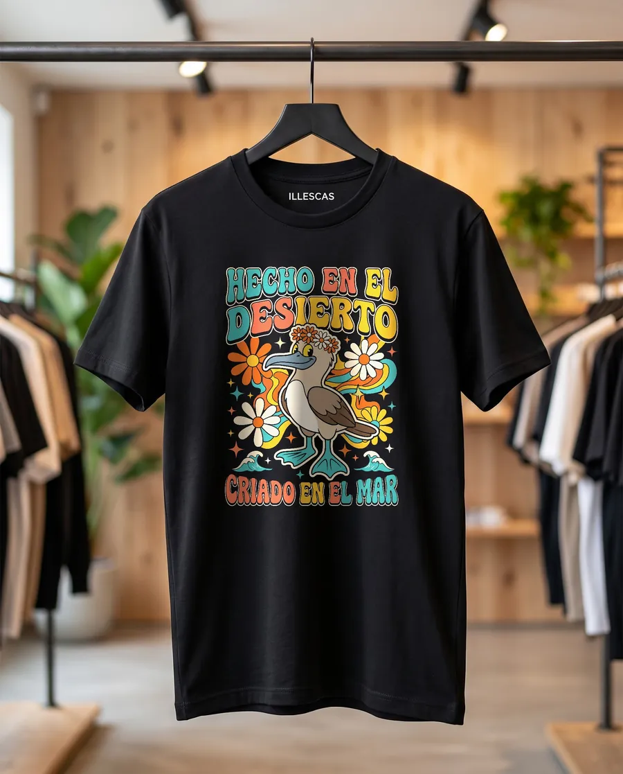 Polo - Hecho en el desierto: polo negro con el diseño